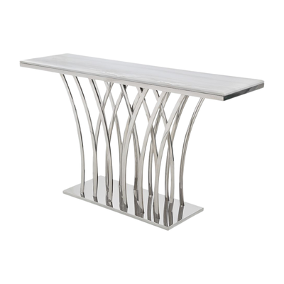 مدخل استقبال ستانلس ستيل رخام، 80×140×40 سم - فضي product image 3
