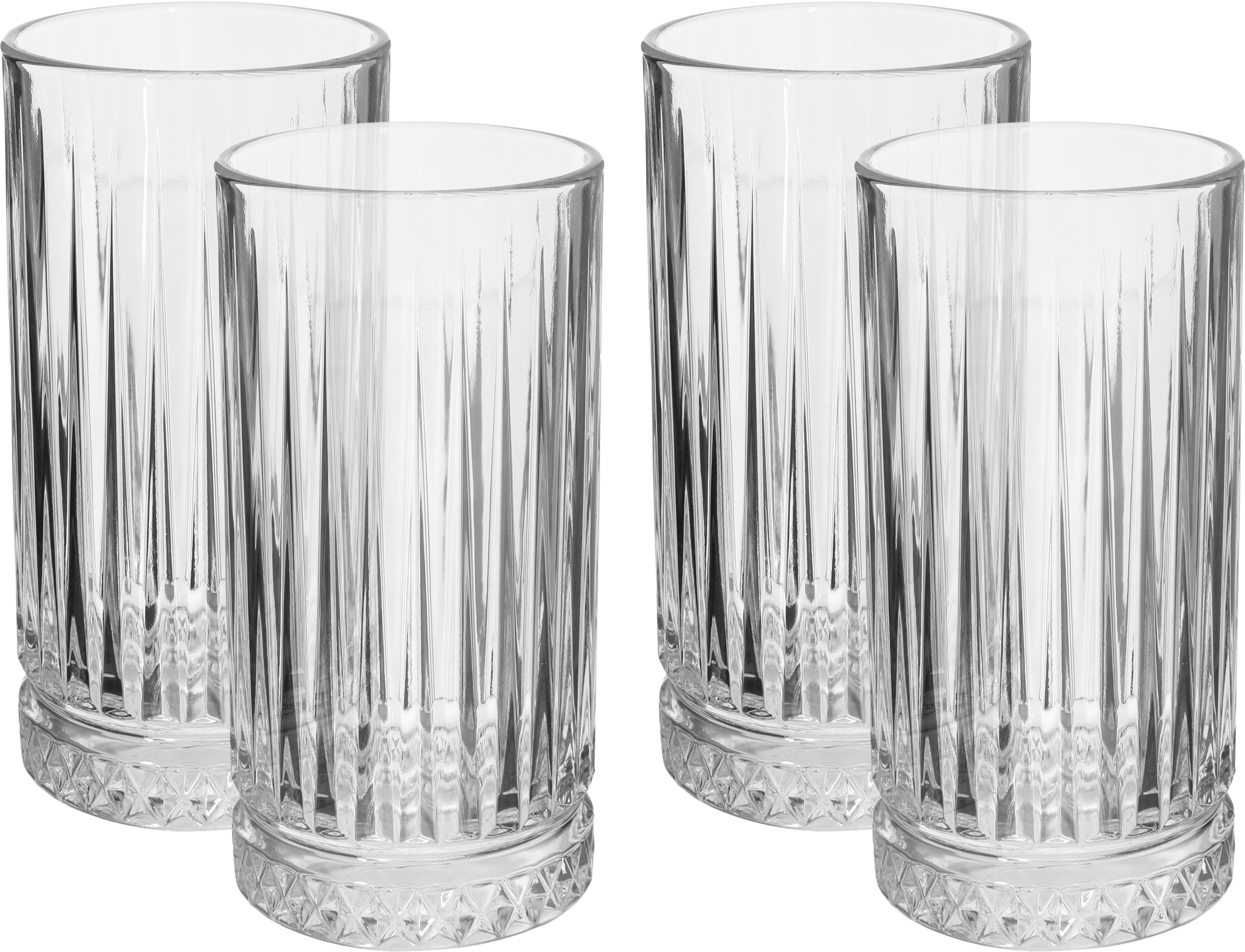 Pasabahce glass water cups, 4 pieces, 365 ml - clear product image 1