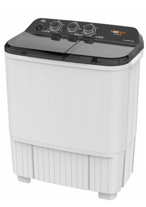 Koolen 809101001 Semi-Automatic Washing Machine, Top Loading, 5 Kg, Twin Tub - Black White product image 1