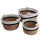 Al Saif Gallery Cotton Baskets Set, 30 x 24 x 21 cm, Round, with Handle, 3 Pieces - Brown product image 1