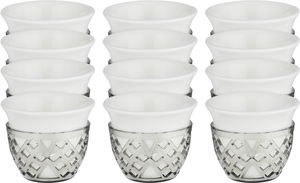 طقم فناجين قهوة مارية بورسلان سيف بلص، 12 قطع - ابيض رمادي product image