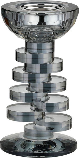 مبخرة زجاج السيف غاليري، 8x8x14.5 سم، قاعدة دائري - رمادي شفاف product image