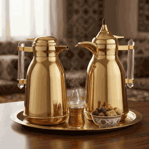 طقم ترامس شهد السيف غاليري، 1 / 1 لتر، قطعتين، حافظة داخلية زجاج حراري، هيكل خارجي استيل - ذهبي product image 2