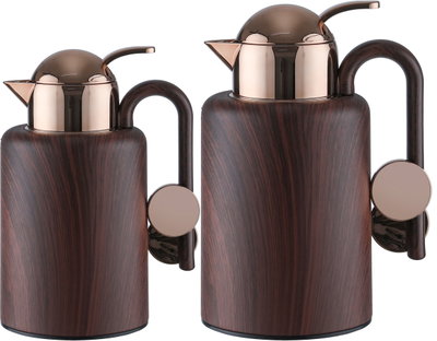 Al Saif Gallery Ikram Thermos Set, 2 Pieces, 1/1.5 Liter, Interior Material: Glass - Dark Wooden product image 2