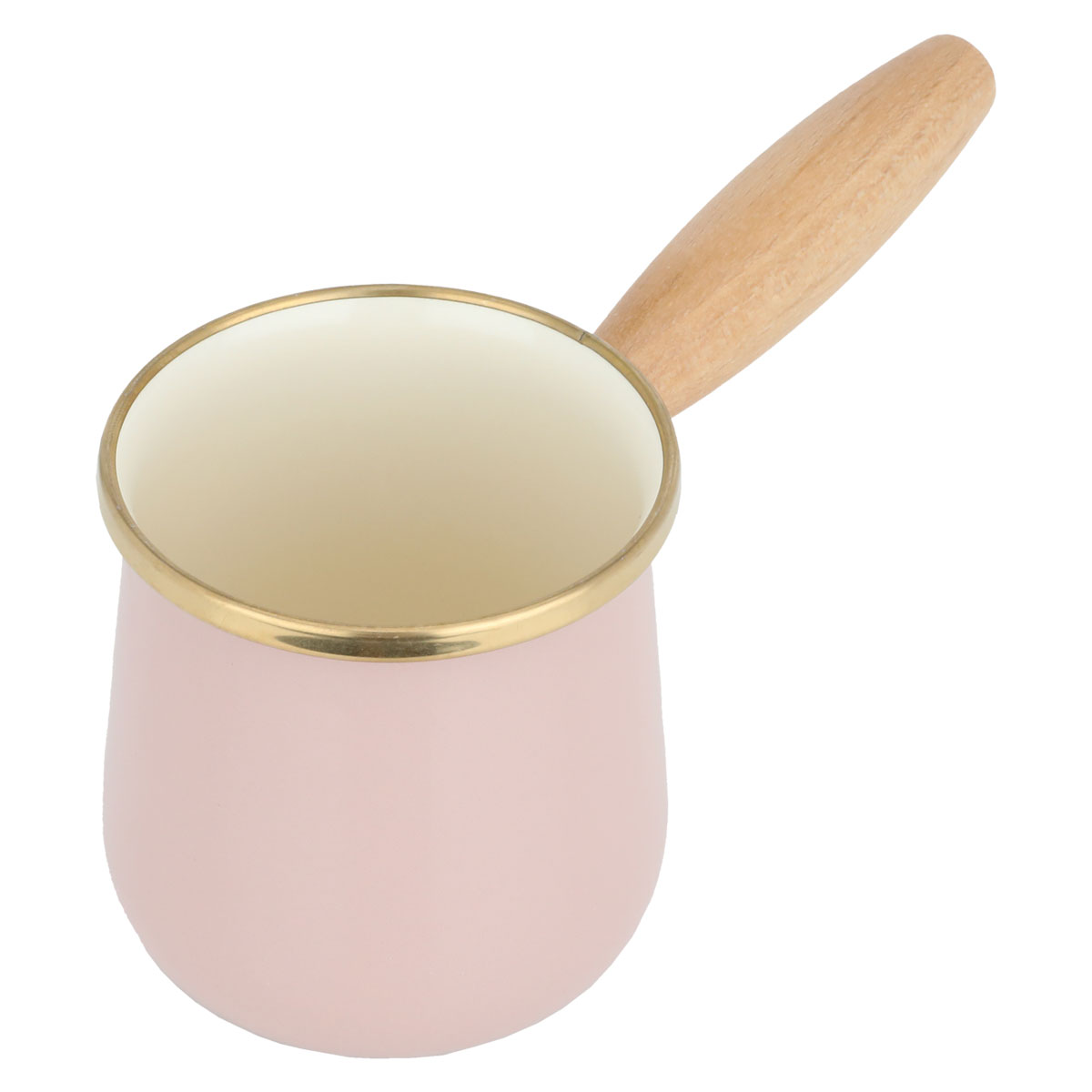 Al Saif Gallery Steel coffee pot, 0.37 liters, wooden handle - light pink product image 2