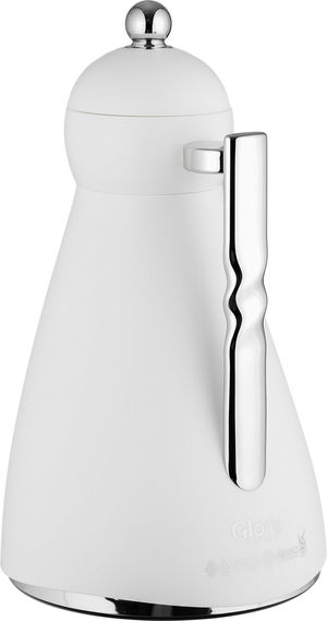 ترمس نور جلوري، 1 لتر، حافظة داخلية زجاج، ضغاط، يد فضي - أبيض product image 2