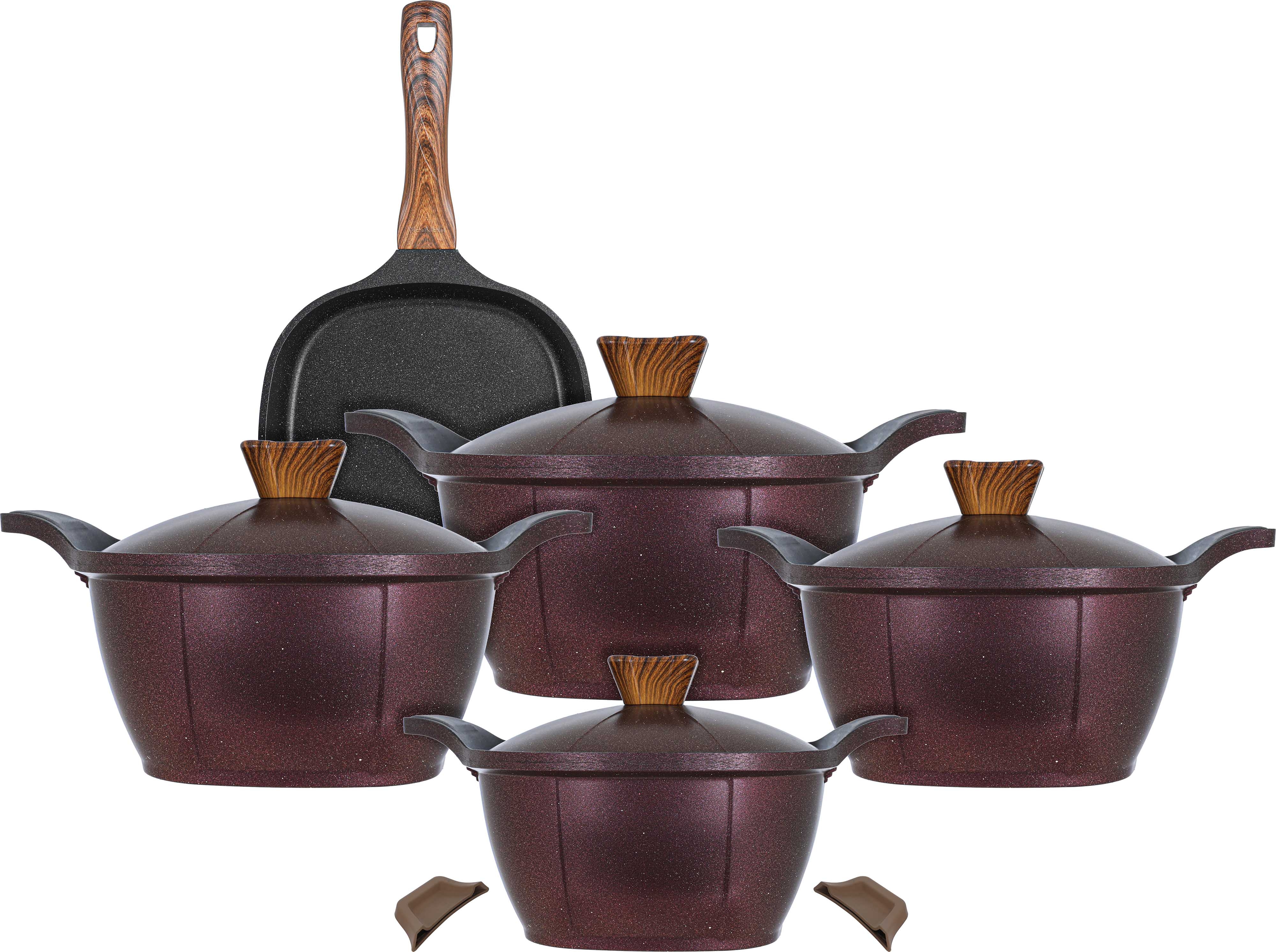 Neoklein Titanium Cookware Set, 9 Pieces - Red product image 1