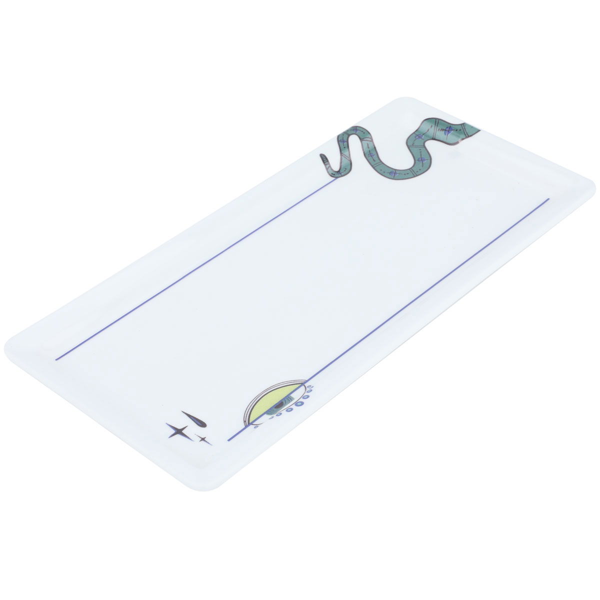 Al Saif Gallery Porcelain Serving Plate, 35.5X16X2 Cm, Rectangle - White Blue product image