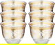 Al Saif Gallery Max Arabic coffee cups set, 6 pieces, 90 ml, golden pattern - transparent product image 1