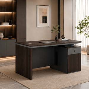 مكتب إداري مودرن خشب MDF، 75×140×70 سم - بني غامق product image