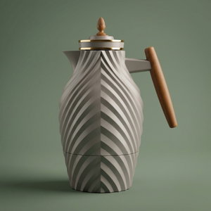 Nora Everest Thermos, 1 liter, wooden handle, thermal glass inner case, pressure cooker - Cappuccino product image