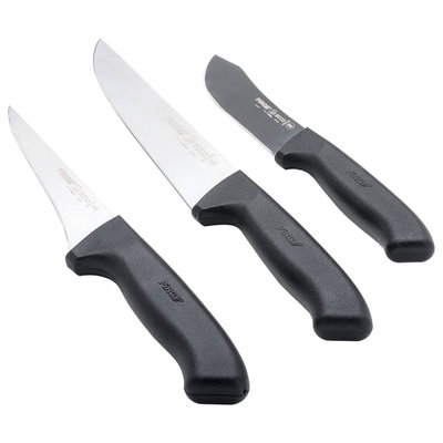 Bergy Stainless Steel Slicing Knife Set, 3 Pieces, Plastic Handle - Black Silver product image 3