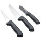 Bergy Stainless Steel Slicing Knife Set, 3 Pieces, Plastic Handle - Black Silver product image 3