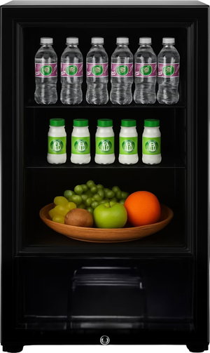 Dansat DAN180SC Mini Bar Defrost Display Refrigerator with Freezer, 87 Liters, 3.07 Cubic Feet, 3 Shelves - Black product image
