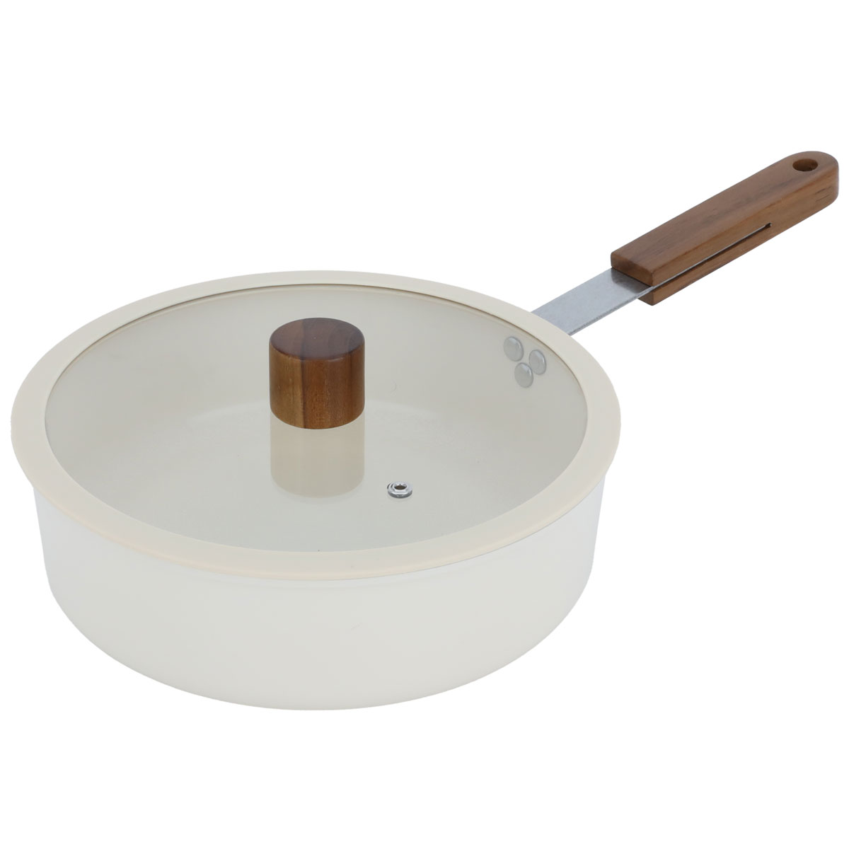 Tornado Ceramic Casserole, 24 cm, Wooden Handle - Beige product image