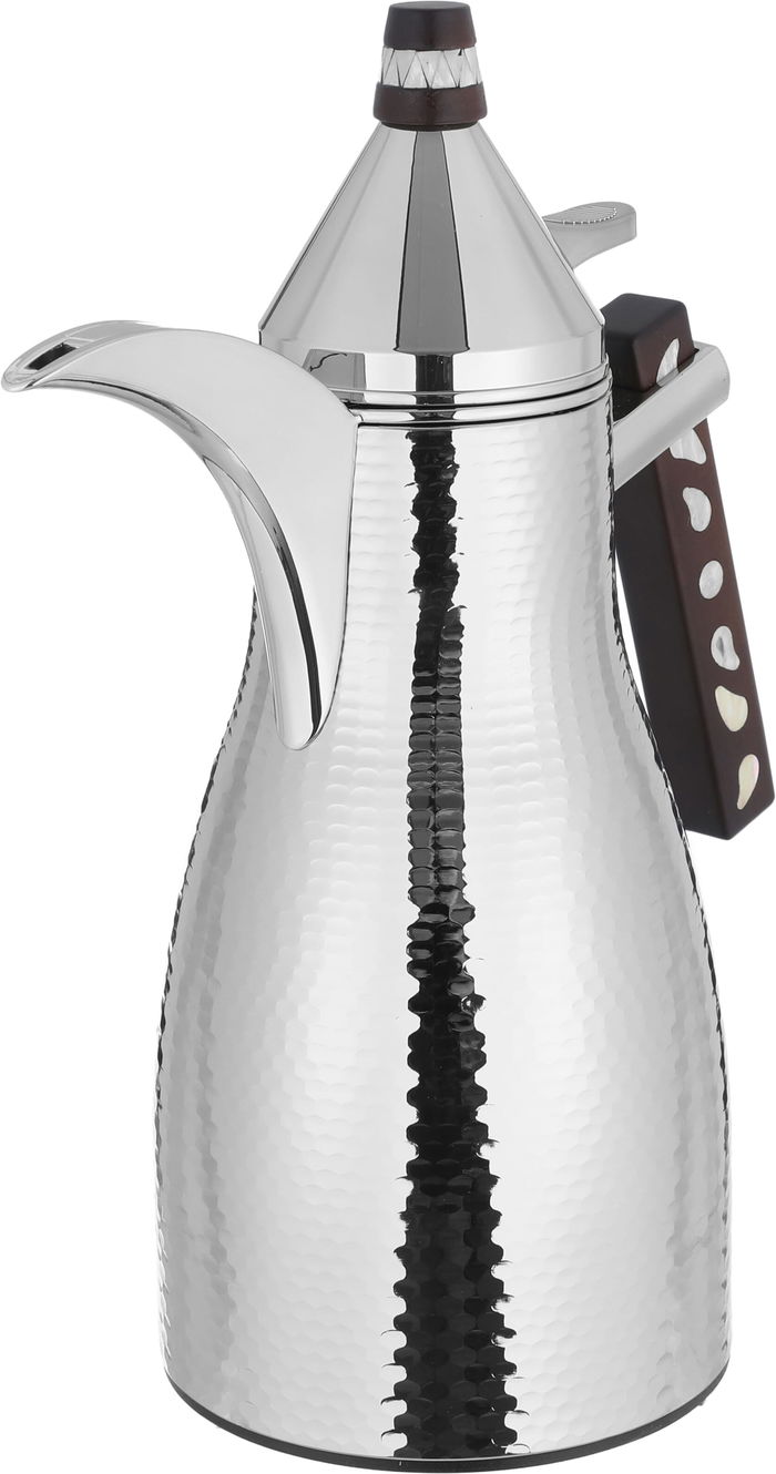 Al Saif Gallery Maimouna thermos set, two pieces, 1/1 liter, thermal glass inner container, steel outer shell - silver product image 2