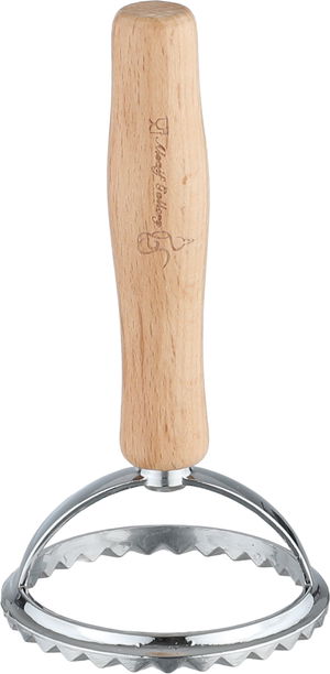 قطاعة معجنات خشب ستانلس استيل السيف غاليري، 12x6.5 سم، يد خشبي - خشبي فاتح فضي product image