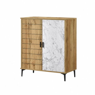 Modern MDF wooden buffet, 95×80×35 cm - wooden white product image 3