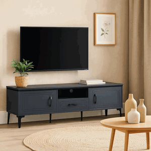 وحدة تلفاز مودرن خشب MDF، 46×160×40 سم - رمادي غامق product image