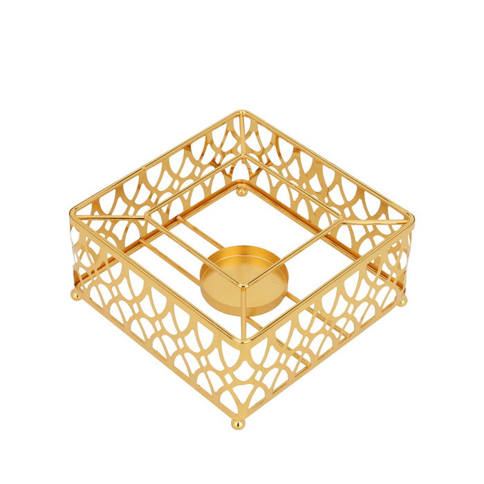 Al Saif Gallery Steel Heating Base, 14 x 14 x 7 cm, Square - Gold product image 2