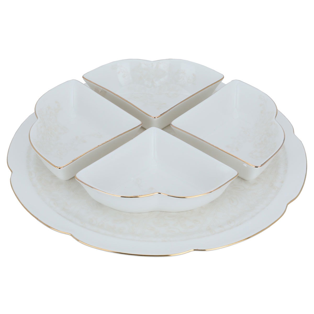 Al Saif Gallery porcelain yogurt set, round plate, 5 pieces - white product image
