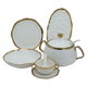 طقم سفرة بورسلان السيف غاليري، 44 قطعة - ابيض product image 1