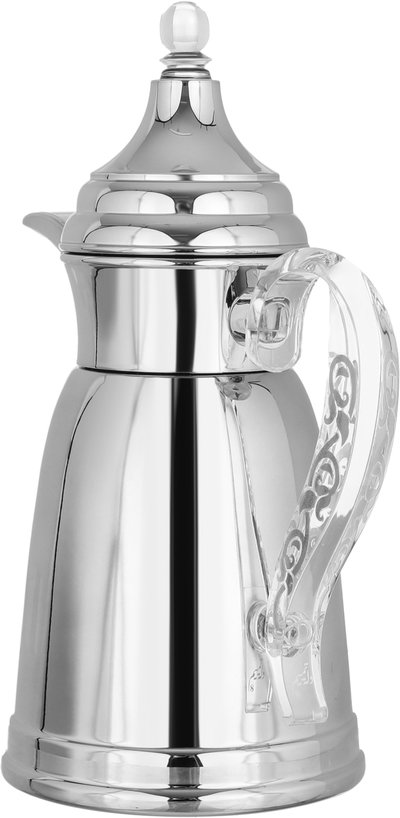 Al Saif Gallery Qamar Thermos Dallah, 0.35 L, Transparent Handle, Stainless Steel Inner Case, Stainless Steel Outer Body - Silver product image 3