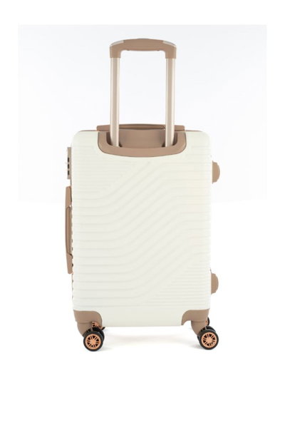 طقم شنط سفر ABS ليمرا، 5 مقاسات، 4 عجلات، زاويه 360 درجة، LMA-1465 - بيج product image 4
