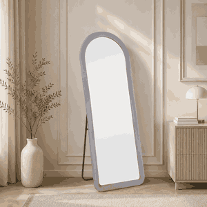 مراية ستاند زجاج، 160×60 سم، ستاند معدن - رمادى product image