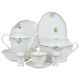 طقم سفرة بورسلان السيف غاليري، نقش فضي، 65 قطعة - أبيض product image 1