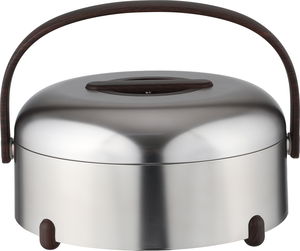 Al Saif Gallery Stainless Steel Food Container Set, 3 Pieces, Wooden Handle - Silver Black product image 2