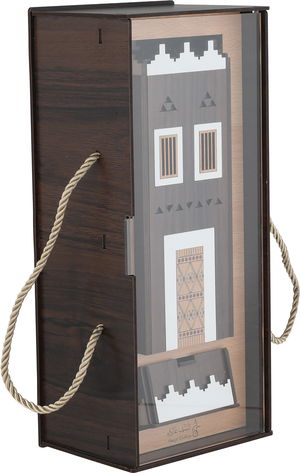 طقم مبخرة خشب ارث السيف غاليري، 31x14x10 سم - بني داكن ابيض product image