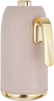 Timeless rattan thermos, 1 liter, golden handle, thermal glass inner container, plastic outer shell - light brown product image 3