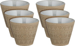 Al Saif Gallery Saudi Arabian Porcelain Coffee Cup Set, 6 Pieces, Traditional Pattern - Beige product image