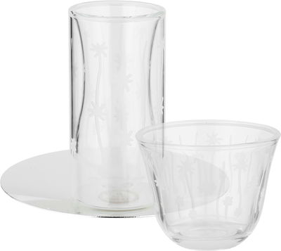 طقم تقديم شاي وقهوة زجاج واستيل السيف غاليري، 18 قطعة - شفاف فضي product image 2
