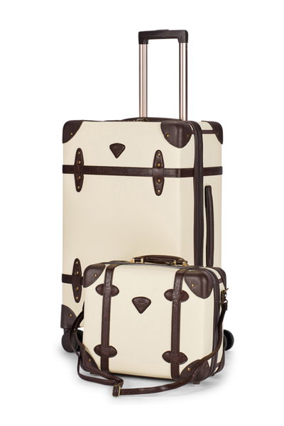 طقم شنط سفر جلد صناعي ليمرا، 4 مقاسات، 4 عجلات، زاويه 360 درجة، LMA-17800 - بيج بني غامق product image 3