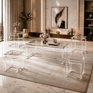 طقم طاولات اكريلك، 5 قطع - شفاف product image