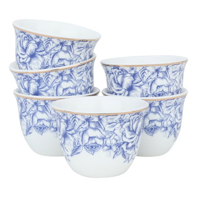 Al Saif Gallery Victoria Porcelain Coffee Cups and Teapots Set, 26 Pieces - White Blue product image 3