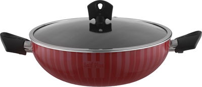 مقلاة تيفلون بغطاء زجاج السيف بلص، 30 سم، يد اسود - احمر product image 1