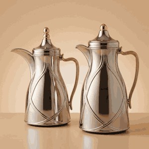 طقم ترامس طيف السيف غاليري، 0.7 / 1 لتر، 2 قطعة، خامة داخلية زجاج، يد ذهبي، غطاء ضغاط - فضي ذهبي product image