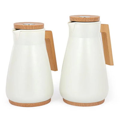 طقم ترامس سنديان السيف غاليري، 0.7 /1 لتر، 2 قطعة، حافظة داخلية زجاج حراري - أبيض بني product image 1