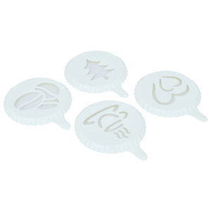 طقم قوالب تزيين القهوة بلاستيك السيف غاليري، 4 قطع - أبيض product image 2
