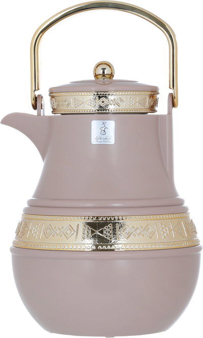 Al Saif Gallery Amal thermos set, 1/1 liter, 2 pieces, thermal glass inner shell, plastic outer shell - cashmere product image 7
