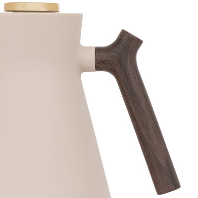 ترمس امادا إفرست، 1 لتر، بيد خشبي، حافظة داخلية زجاج حراري - بيج product image 4
