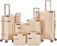 طقم شنط سفر ABS ليمرا، 6 مقاسات، 4 عجلات، WM-238 - بيج ذهبي product image 1