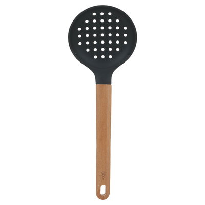 ملعقة غرف سيليكون السيف غاليري، مخرم، يد خشب - أسود product image 3