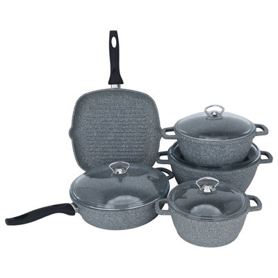 طقم جرانيت السيف غاليري، 9 قطع، بشواية - رمادي product image 2