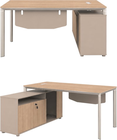 مكتب إداري خشب MDF، 160x80x75 سم - خشبي فاتح بيج product image 1