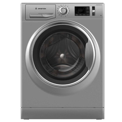 Ariston Nlm11946Sca60Hz Automatic Washing Machine, 9 Kg, Front Loading - Silver product image 1