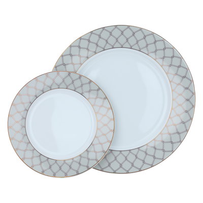 طقم سفرة بورسلان السيف غاليري، 81 قطعة، دائري - رمادي product image 6